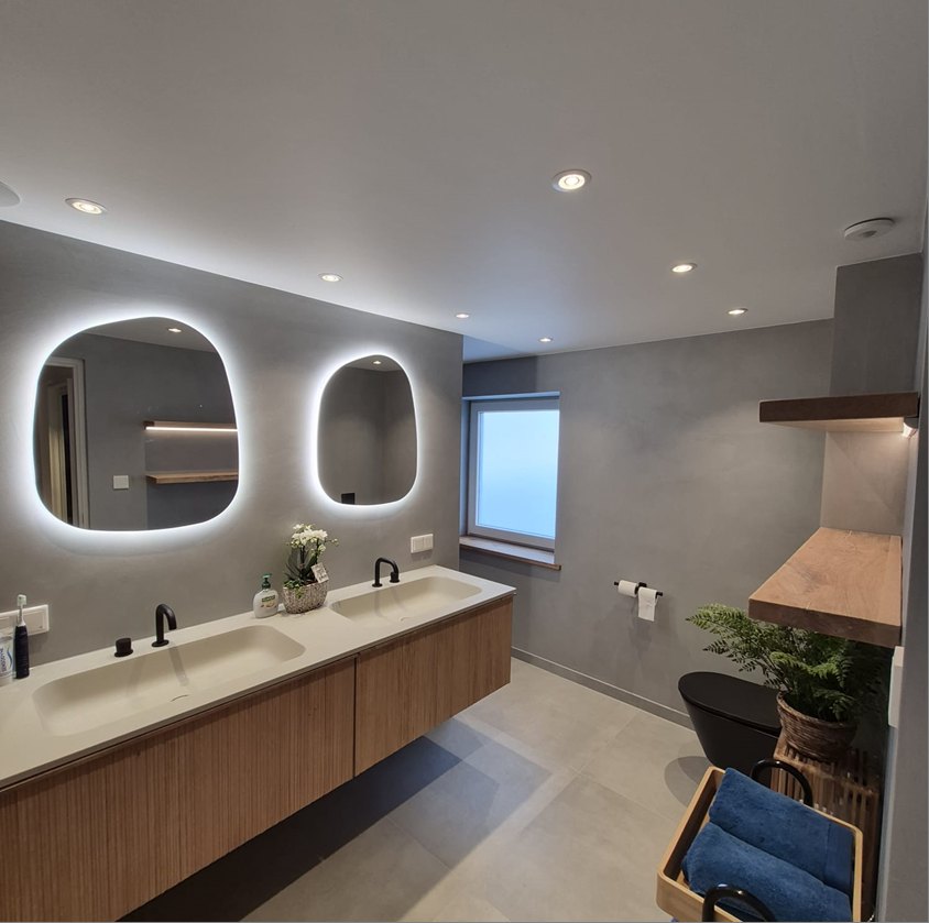 Luxe badkamer met beton ciré